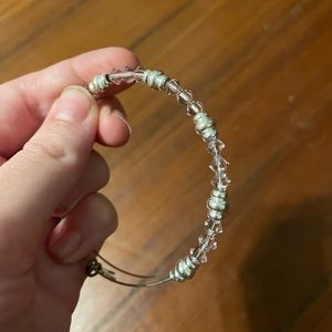 Alex and Ani Purple and Silver Beaded Bracelets